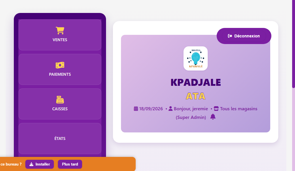 gestion commerciale — capture