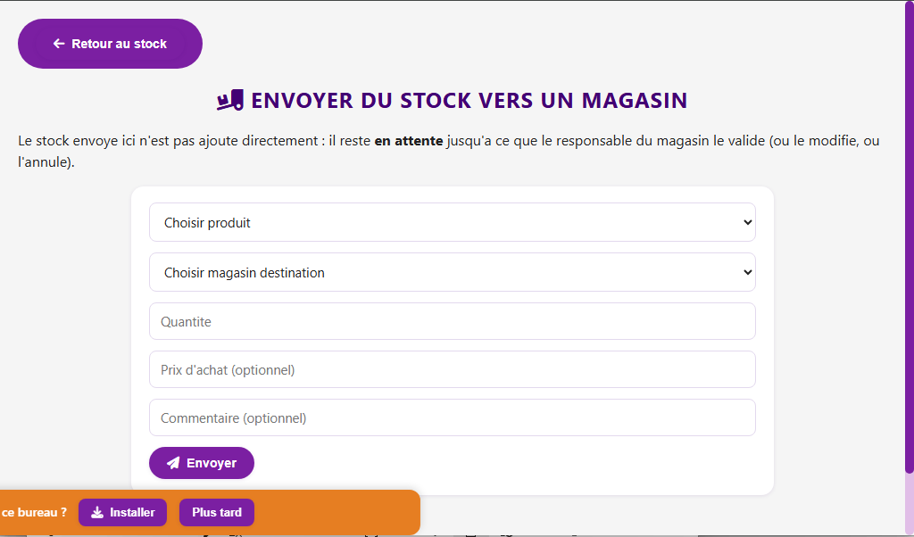 gestion commerciale — capture