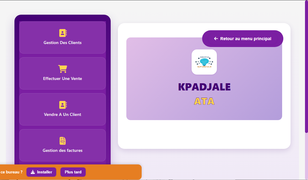 gestion commerciale — capture