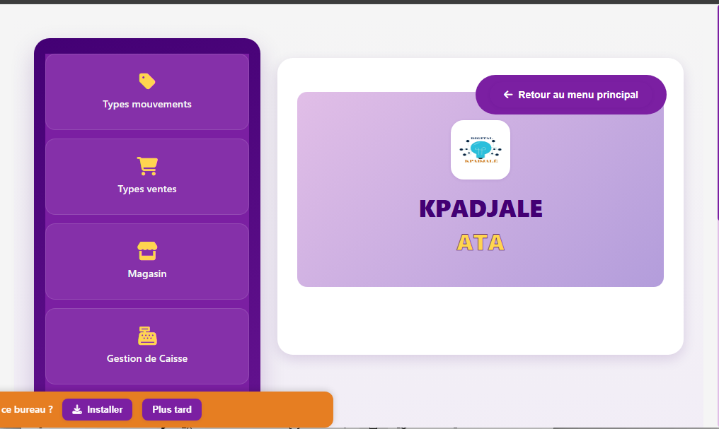 gestion commerciale — capture
