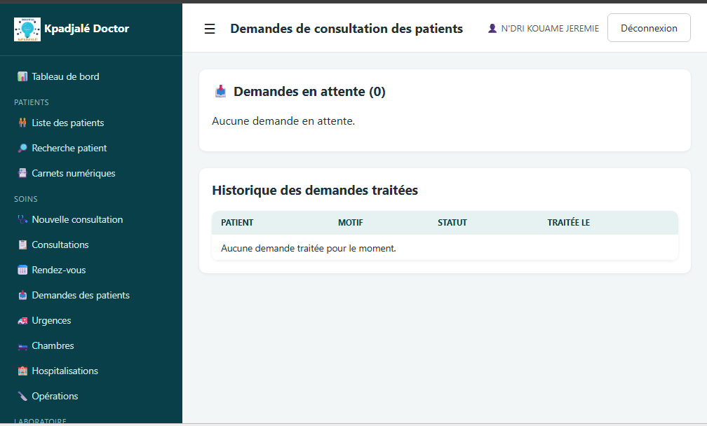 gestion d'hôpital — capture