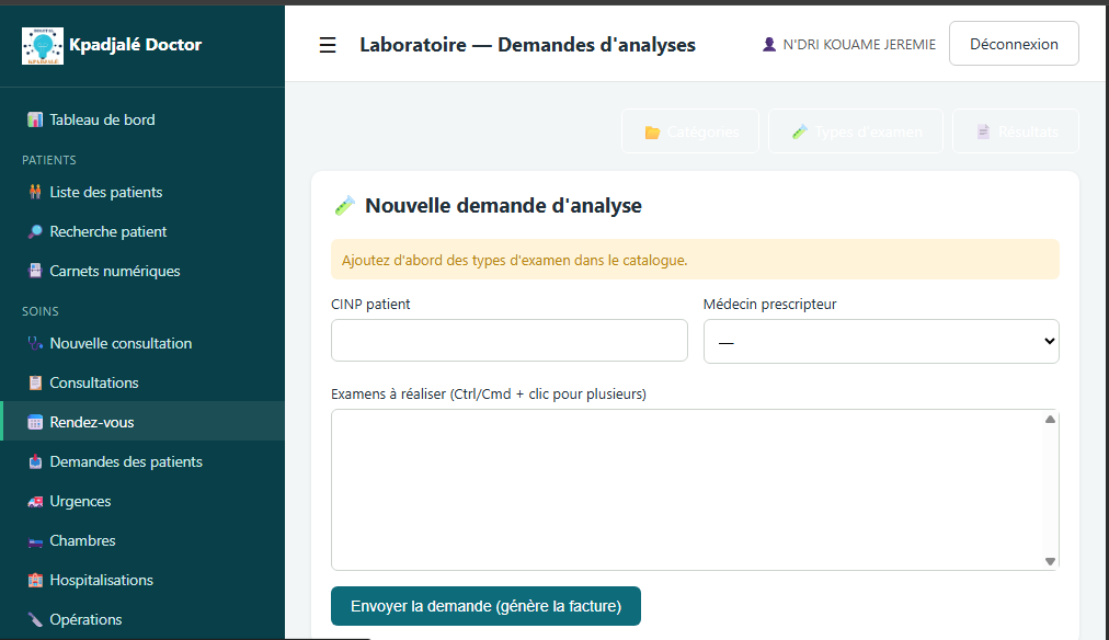 gestion d'hôpital — capture