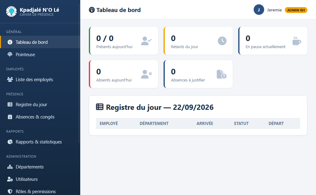 gestion présence — capture